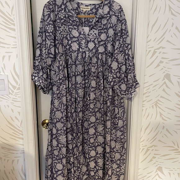 Daughters of India Kyra Midi Dress-Blue Iris - Picture 3 of 5